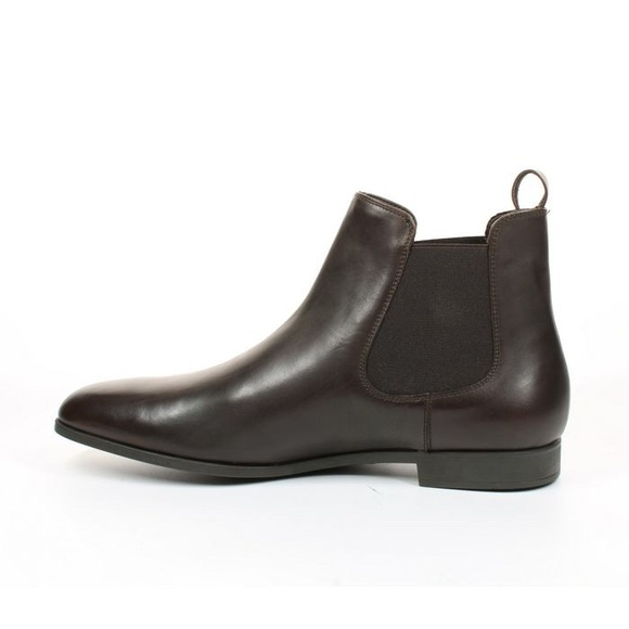 ARMANI EMPORIO LEATHER DARK BROWN CHELSEA BOOTS NWT SZ 11